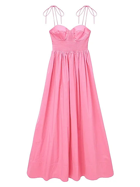 Landry Shoulder-Tie Smocked Maxi Dress | Saks Fifth Avenue