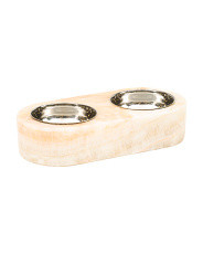 Marble Stand And Double Pet Bowls | Marshalls