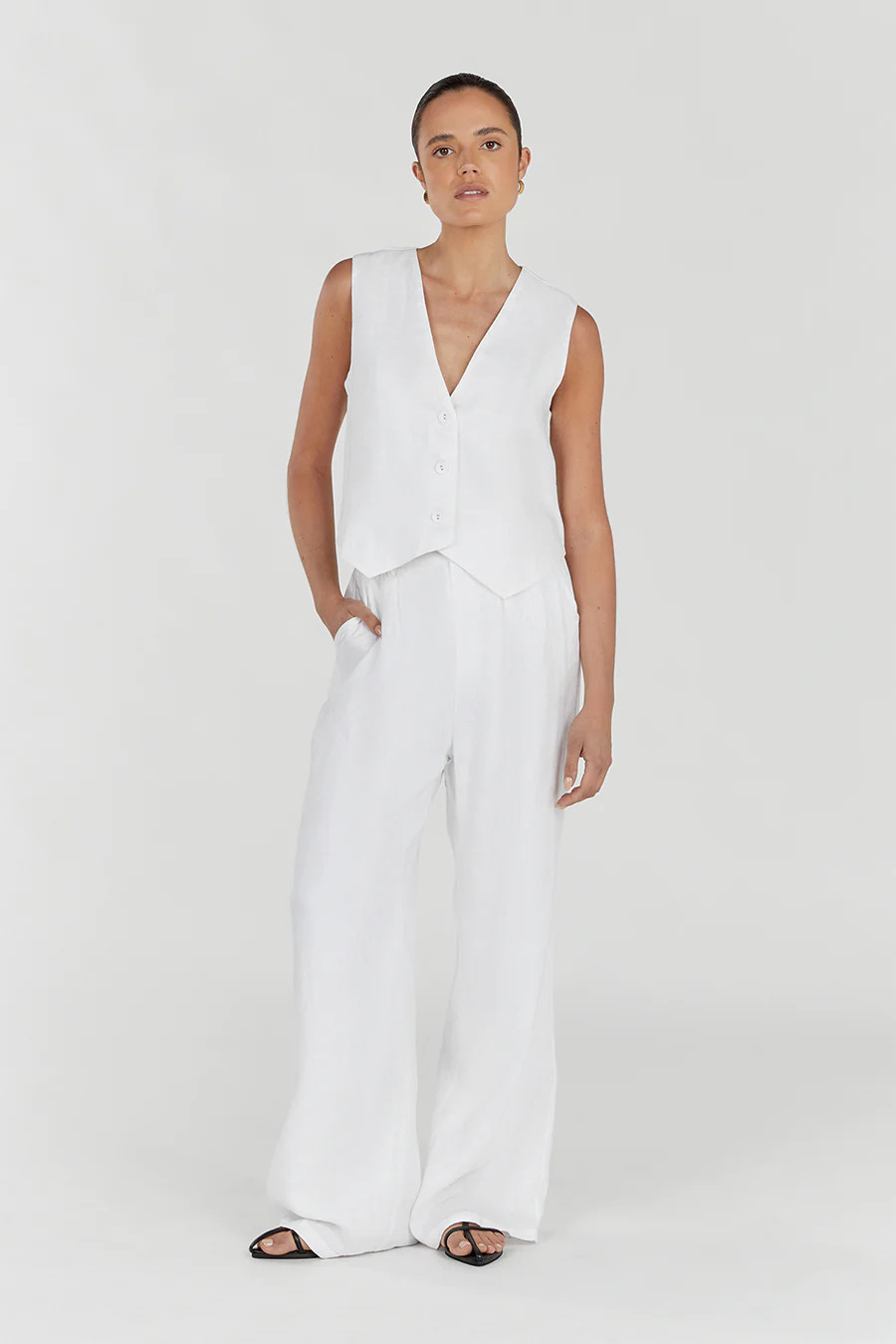 NORAH WHITE LINEN PANT | DISSH
