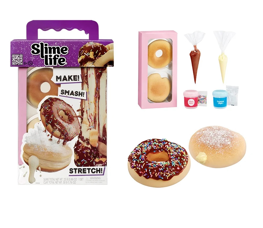 Slime Life Choco Icing Round & Cream Filled Donuts DIY Slime Kit, Make, Smash, and Stretch Your F... | Walmart (US)