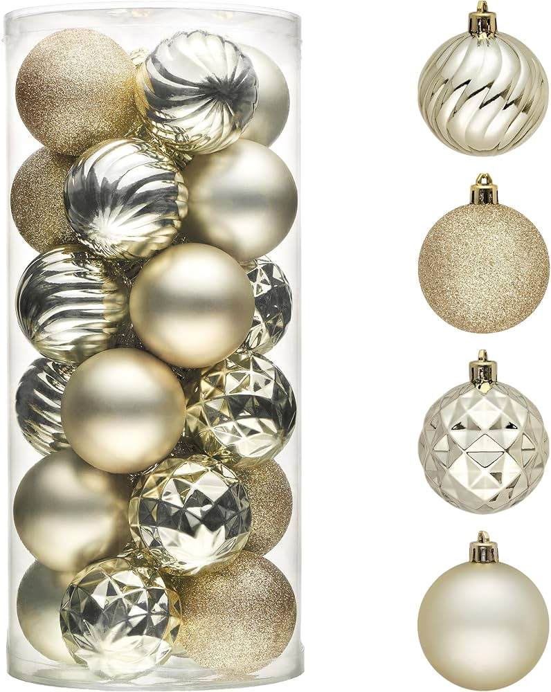 Valery Madelyn Christmas Tree Decorations Ornament Set for Fall Halloween Decor, 24ct Champagne S... | Amazon (US)