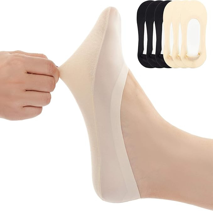 Womens No Show Thin Socks Cotton Nylon Low Cut Liner Non Slip hidden Invisible Socks for Flats Sn... | Amazon (US)