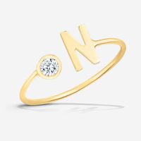 Mini Letter Diamond Ring by Kelly Bello | Ring Concierge