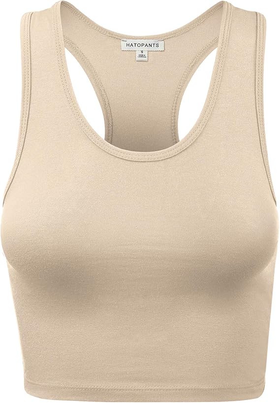 Women's Premium Cotton Racerback Lingerie Camisole Tank Basic Crop Tops | Amazon (US)