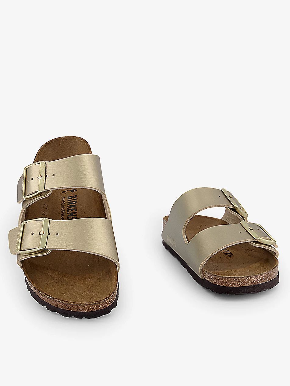 Arizona two-strap metallic faux-leather sandals | Selfridges