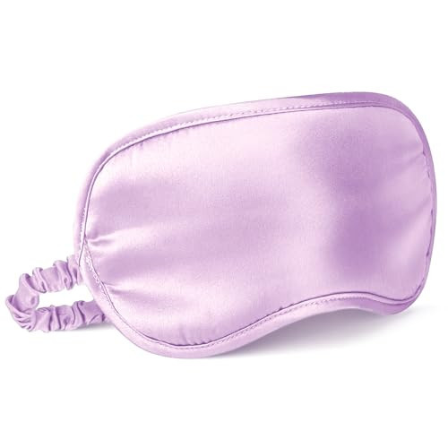 LULUSILK 100% Mulberry Silk Sleep Mask, Lavender Silk Eye Cover for Sleeping, Pack of 1 | Amazon (US)