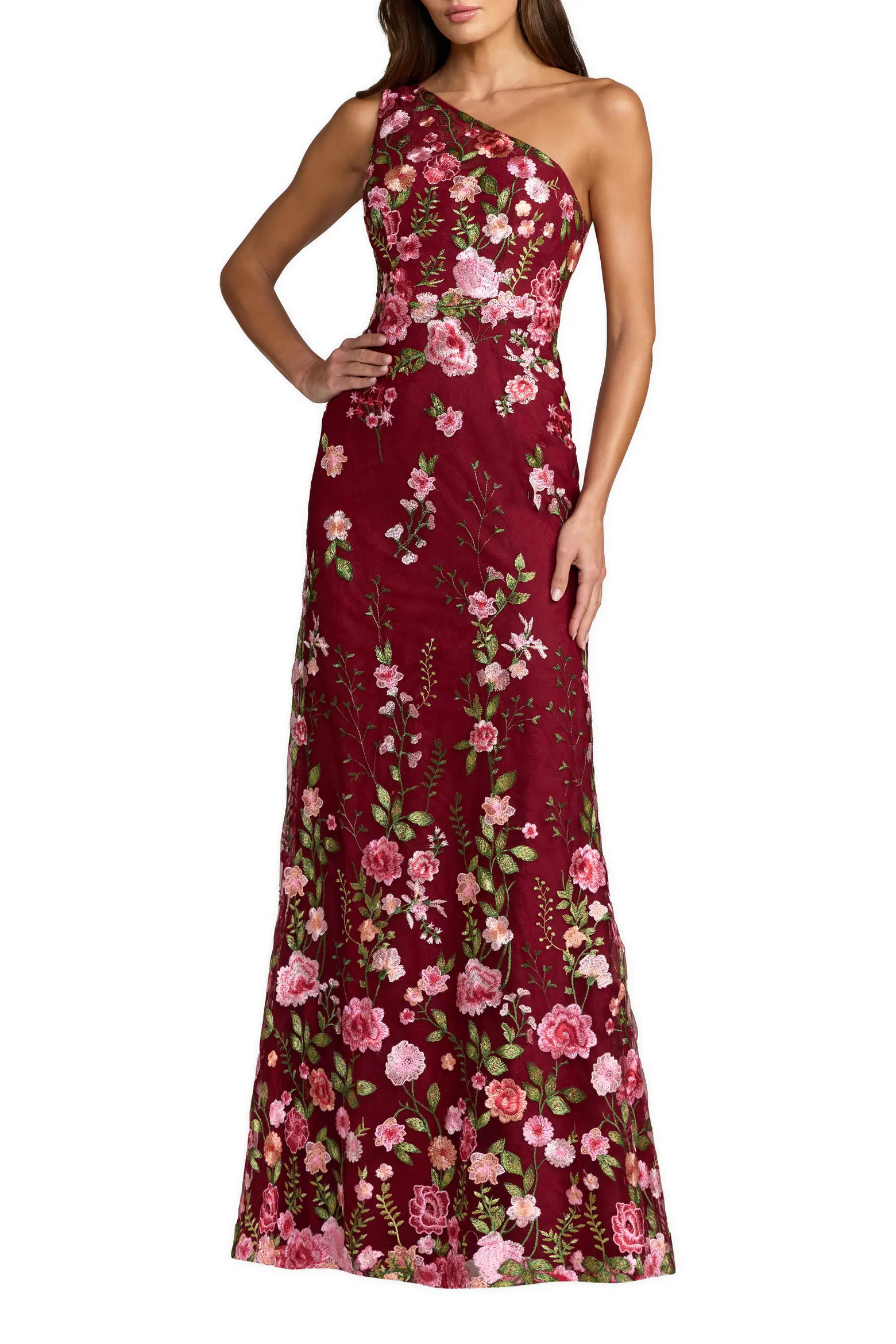 One Shoulder Lace Embroidered Gown (Women) | Nordstrom | Nordstrom