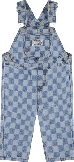 Check Textured Denim Overalls | Nordstrom