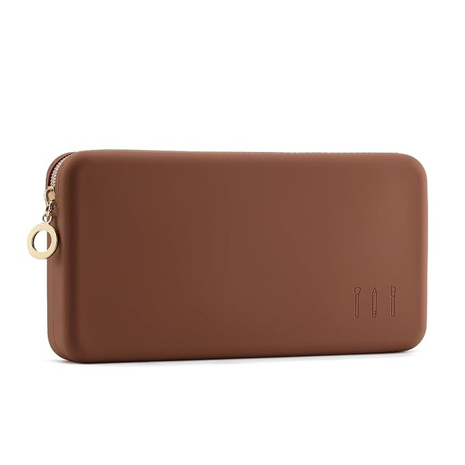 FVION Zipper Makeup Brushes Bag For Travel, Large Silicone Makeup Brush Holder, Make Up Brushes P... | Amazon (US)