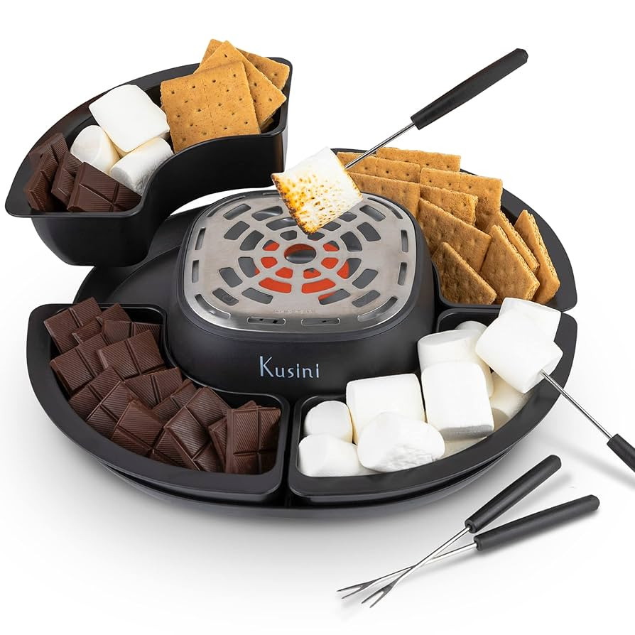 Kusini Smores Maker Tabletop Indoor - Flameless Electric Marshmallow Roaster – 4 Detachable Tra... | Amazon (US)