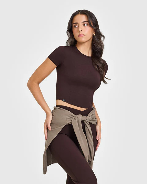 Mellow Soft Mid Short Sleeve T-Shirt 
 Plum Brown | Oner Active (UK / US)