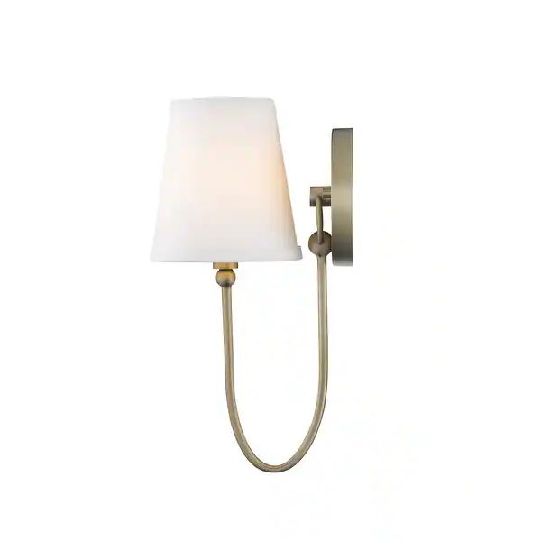 Simple Rustic 1-Light Antique Brass Wall Sconce with Shade | Bed Bath & Beyond