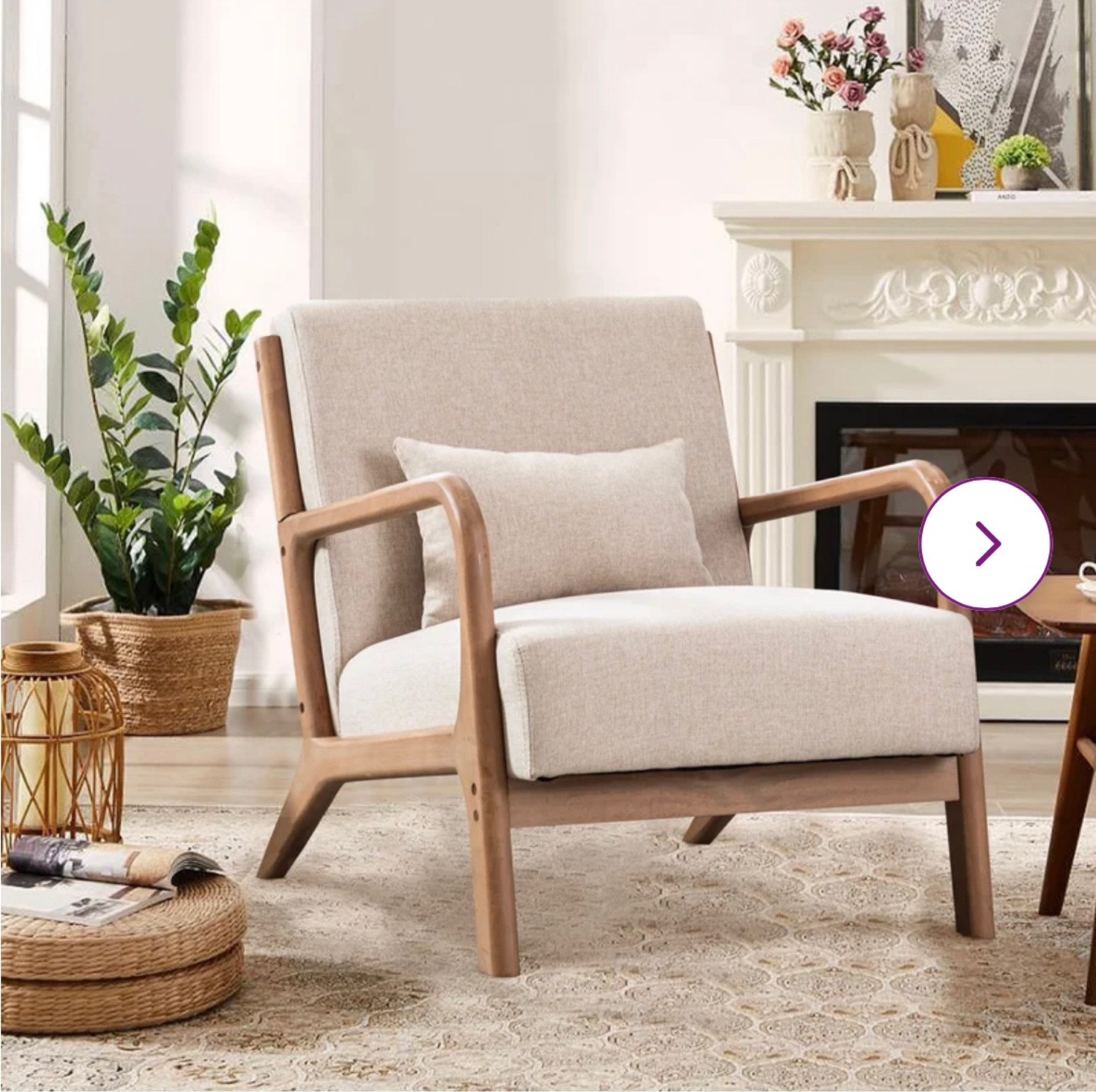 Aesthetically beautiful Hertford Upholstered Linen Blend Accent Chair with Wooden Legs and One Pillow

#LTKCyberWeek #LTKCyberSaleUK #LTKCyberSaleFR