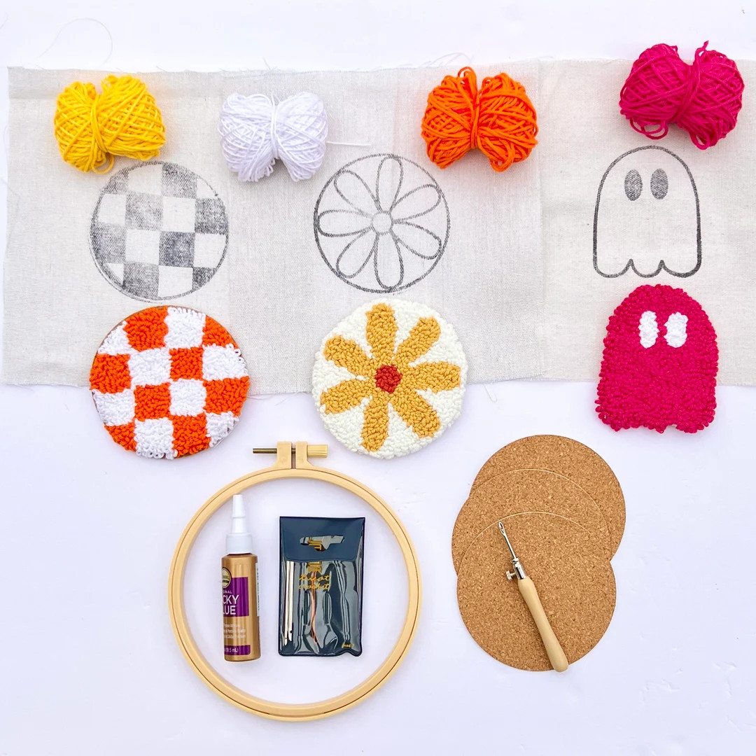 Punch Needle Coaster Kit BEGINNER DIY Mug Rug Craft Gift Set - Etsy | Etsy (US)