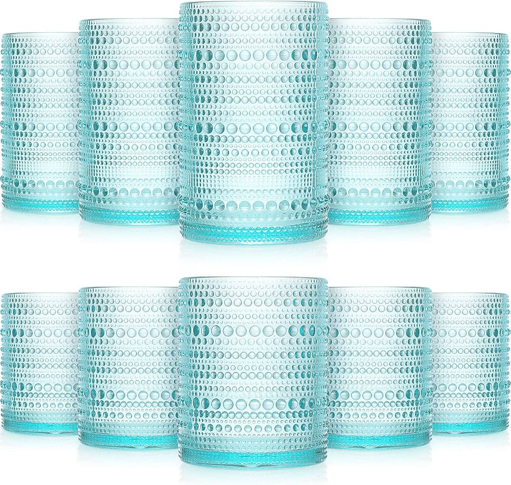 Foaincore 12 Count Hobnail Drinking Glasses Set Vintage Glassware Old Fashioned Beverage Glasses ... | Amazon (US)
