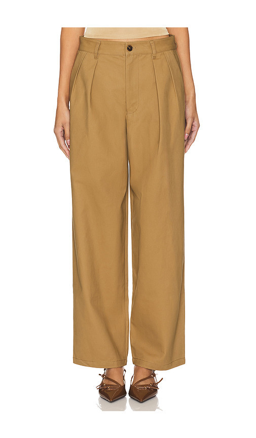 WAO Wide Leg Pleated Trouser in Brown. Size 26. Also in 30, 34. | Revolve Clothing (Global)