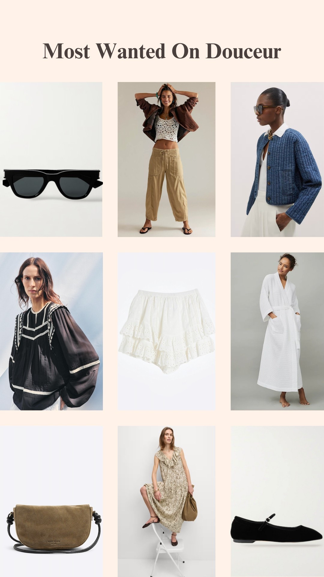 Your favourite items on Douceur this week 👉🏼❤️

Spring Style, 
Spring Fashion, 
Spring Outfits, 
Summer Outfits, 
Holiday Outfits, 
Jeans, 
Spring Jacket, 
Maxi Dress, Ruffles, 
Sunglasses, 
Suede Bag, 
Mary Jane’s, 
Casual Dresss


#LTKuk #LTKsummer #LTKspring