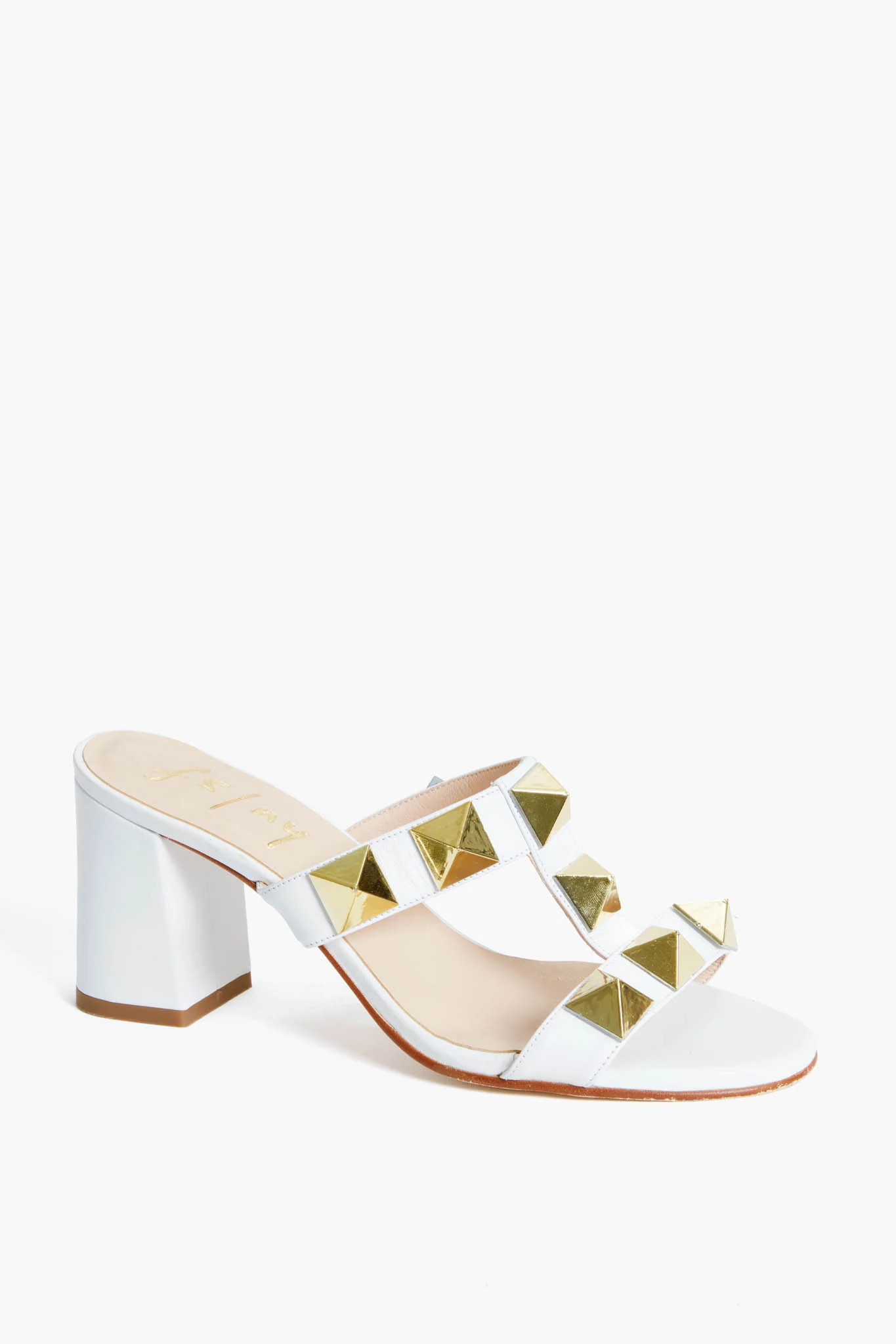 Studded White Adel Heels | Tuckernuck (US)