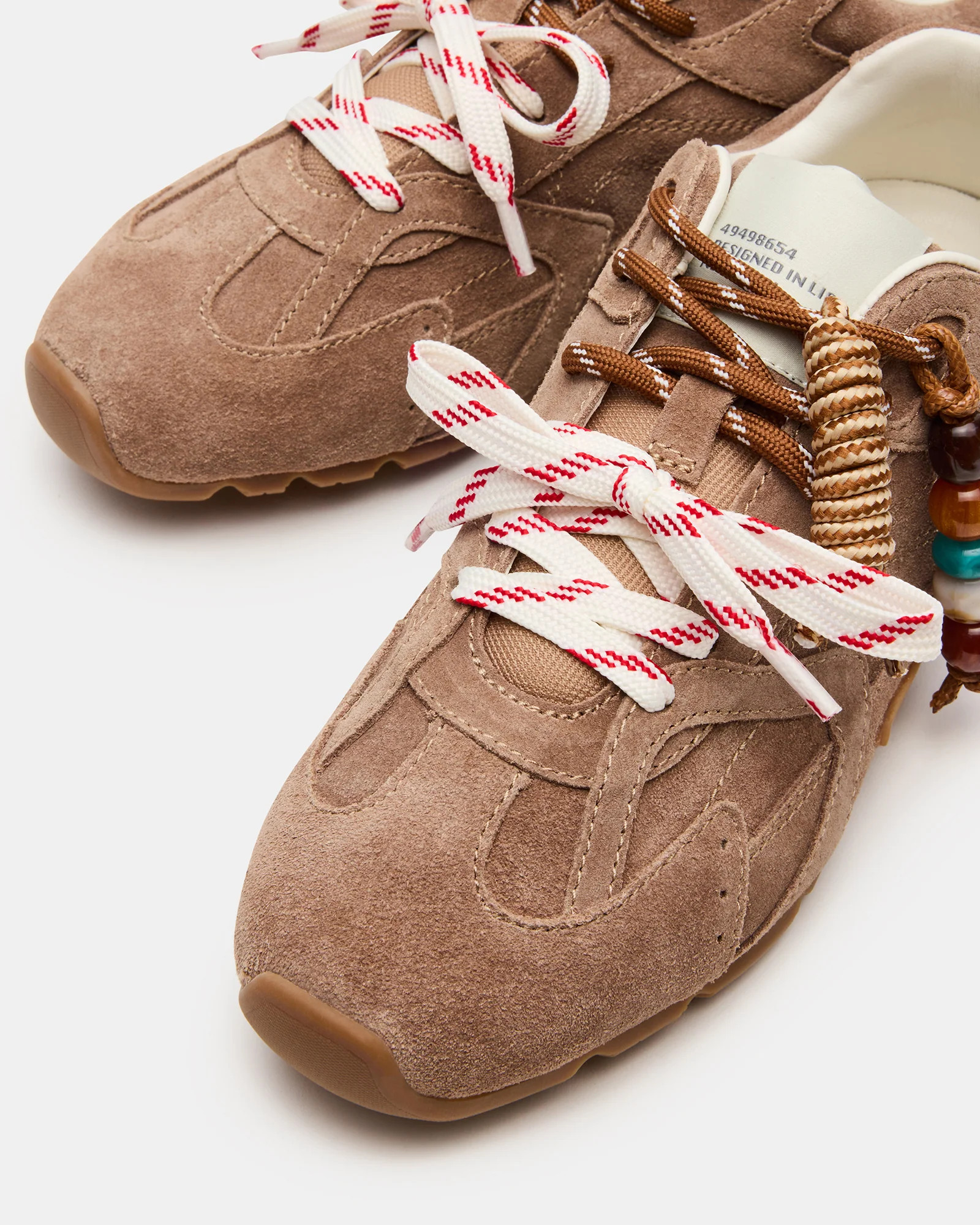 AZIEL Charm Taupe Suede Low-Top Lace-Up Women's Sneakers | Steve Madden (US)