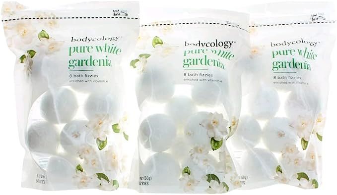 Bodycology Pure White Gardenia Bath Soak Fizzies Bombs 8 - 2.1 Oz Balls (3 Pack) | Amazon (US)