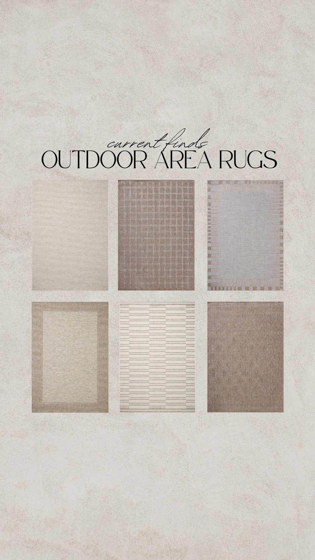 Outdoor area rugs, neutral rug, checkered rug, brown rug, striped rug, geometric rug, border rug

#LTKHome #LTKSeasonal #LTKSaleAlert
