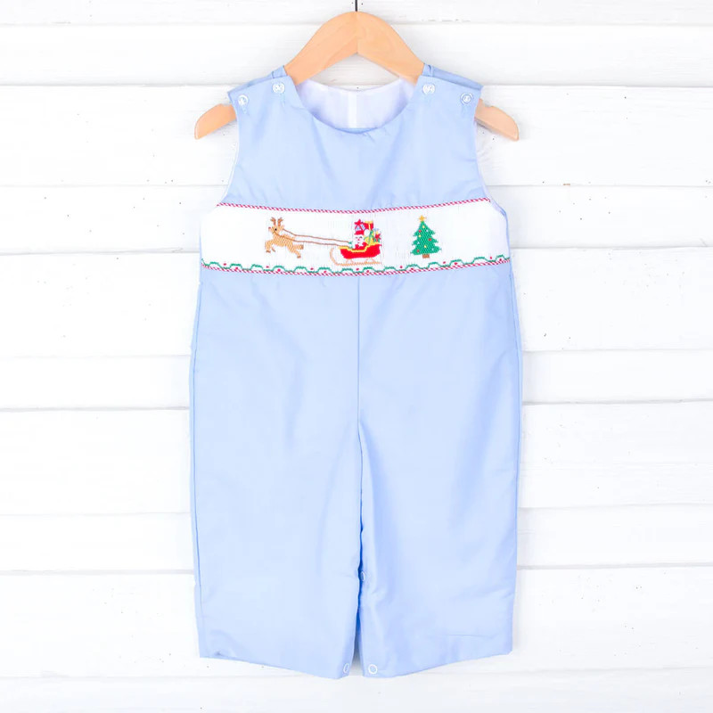 North Pole Smocked Blue Longall | Classic Whimsy