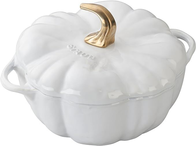 Staub Cast Iron 3.5-qt Pumpkin Cocotte - White, Made in France | Amazon (US)