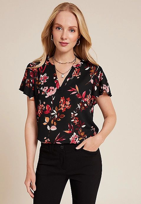 Atwood Flutter Sleeve Blouse | Maurices