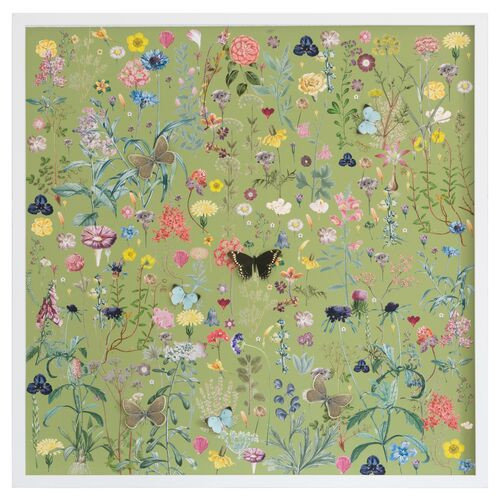 Dawn Wolfe, Dimensional Flower Pattern: Green | One Kings Lane