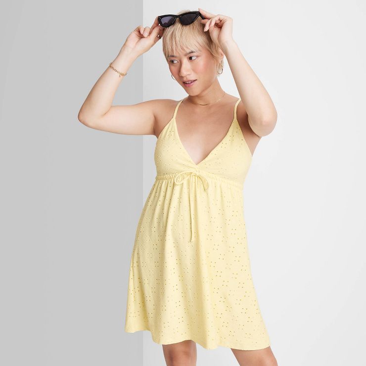 Women's Sleeveless Triangle Cup Mini Eyelet Dress - Wild Fable™ | Target