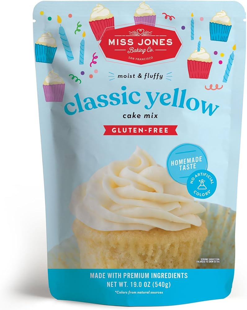 Miss Jones Baking Gluten-Free Classic Yellow Cake Mix - Certified Gluten Free & Made with Premium... | Amazon (US)