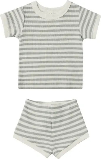 Stripe Cotton Waffle Knit T-Shirt & Shorts Set | Nordstrom