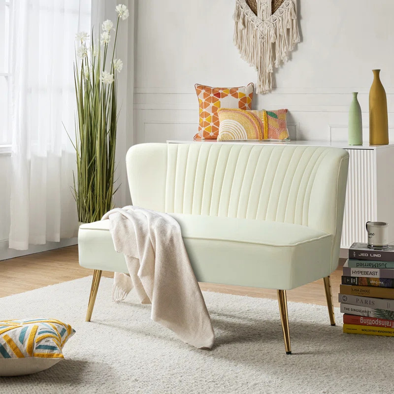 Euclid 47" Velvet 2-Seat Armless Loveseat | Wayfair North America