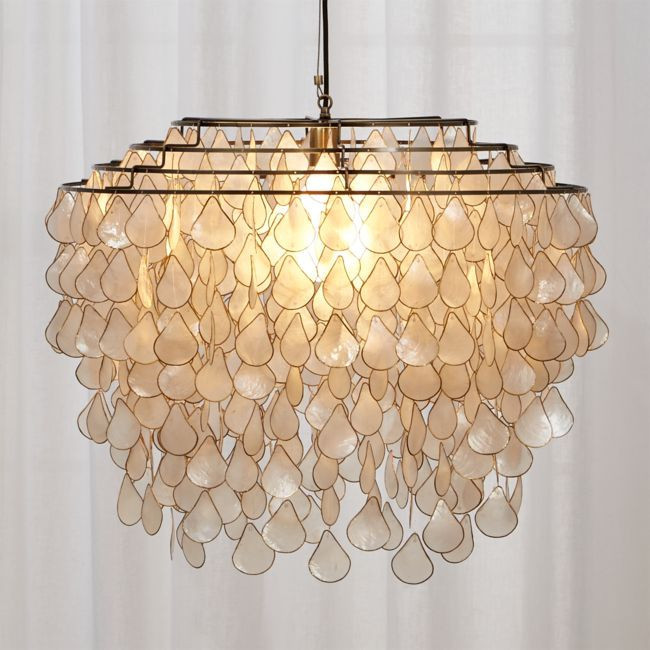 Teardrops Capiz Chandelier | CB2