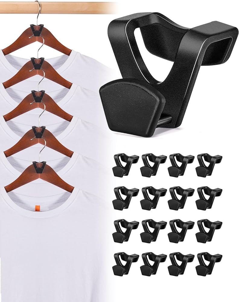 HOUSE DAY Space Saving Hanger Hooks 20 Pack, Black Clothes Hanger Connector Hooks, Heavy Duty Han... | Amazon (US)