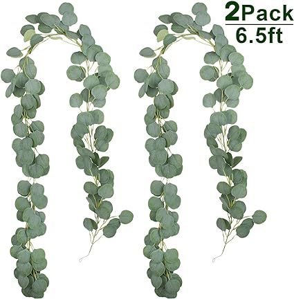 APPOK Eucalyptus Garland Greenery Garlands, 2 Pack Artificial Leaf Green Vine Leaves Garland, 6.5... | Amazon (US)