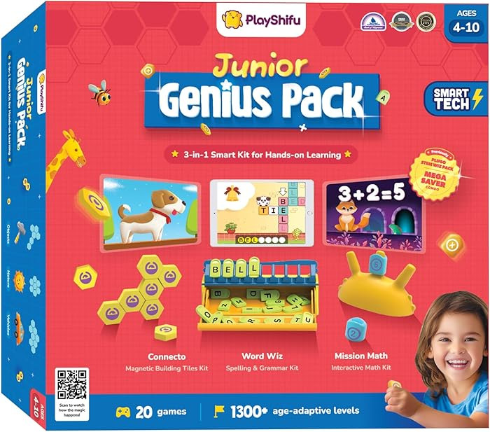 PlayShifu Junior Genius Pack | 3-in-1 STEM Learning Kit with Word Wiz, Mission Math & Connecto | ... | Amazon (US)