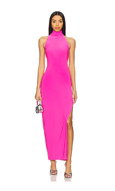 Norma Kamali x REVOLVE Halter Turtleneck Side Slit Gown in Orchid Pink from Revolve.com | Revolve Clothing (Global)