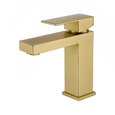 Gold Bathroom Faucet, Brushed Gold Faucet for Bathroom Sink, Gold Single Hole Bathroom Faucet Modern Single Handle Vanity Basin Faucet | Wayfair North America
