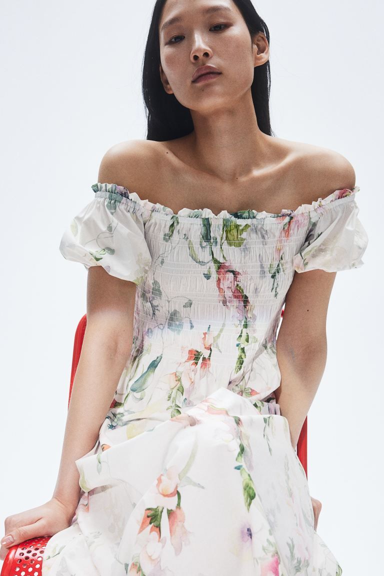 Off-the-shoulder Poplin Dress | H&M (US + CA)