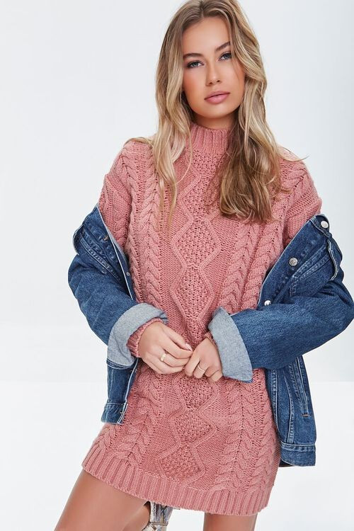 Cable Knit Sweater Mini Dress | Forever 21 (US)