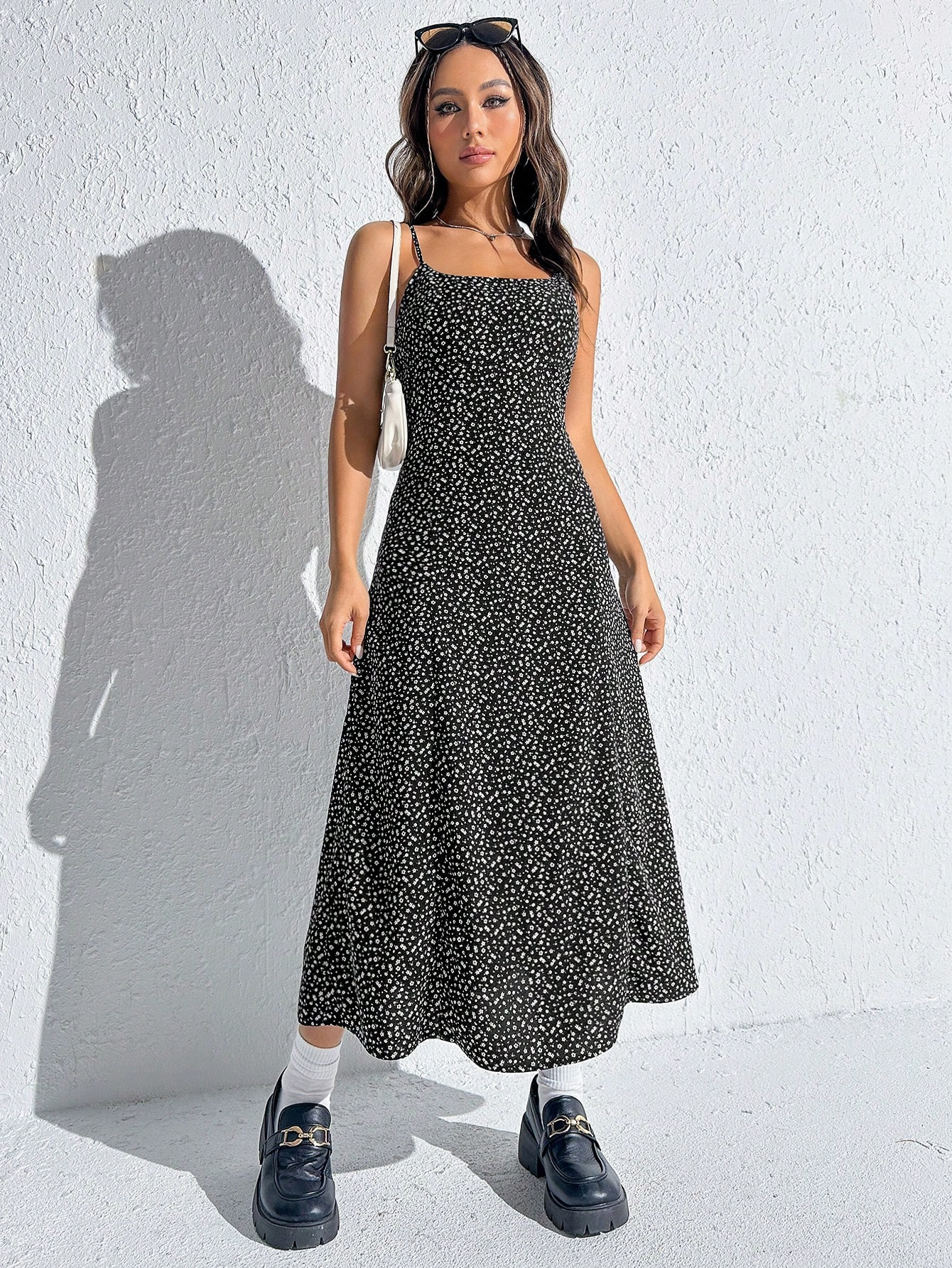 SHEIN EZwear Ditsy Floral Print Cami Dress | SHEIN