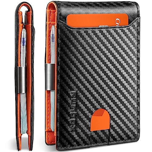 RUNBOX Slim Wallets for Men - Leather Money Clip Mens Wallet - RFID Blocking Front Pocket Bifold Wallet - Thin Credit Card Holder with Gift Box | Amazon (US)