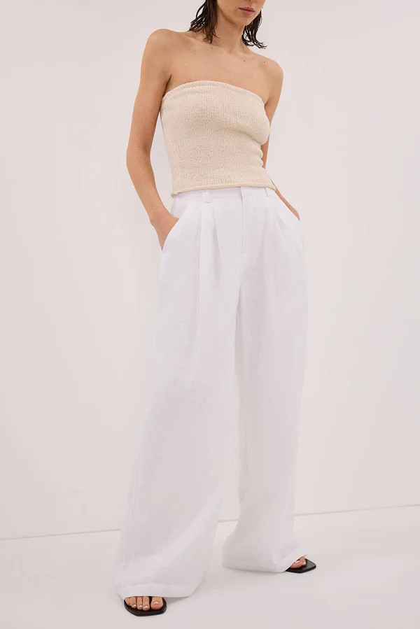 HOLDEN WHITE LINEN PANT | DISSH