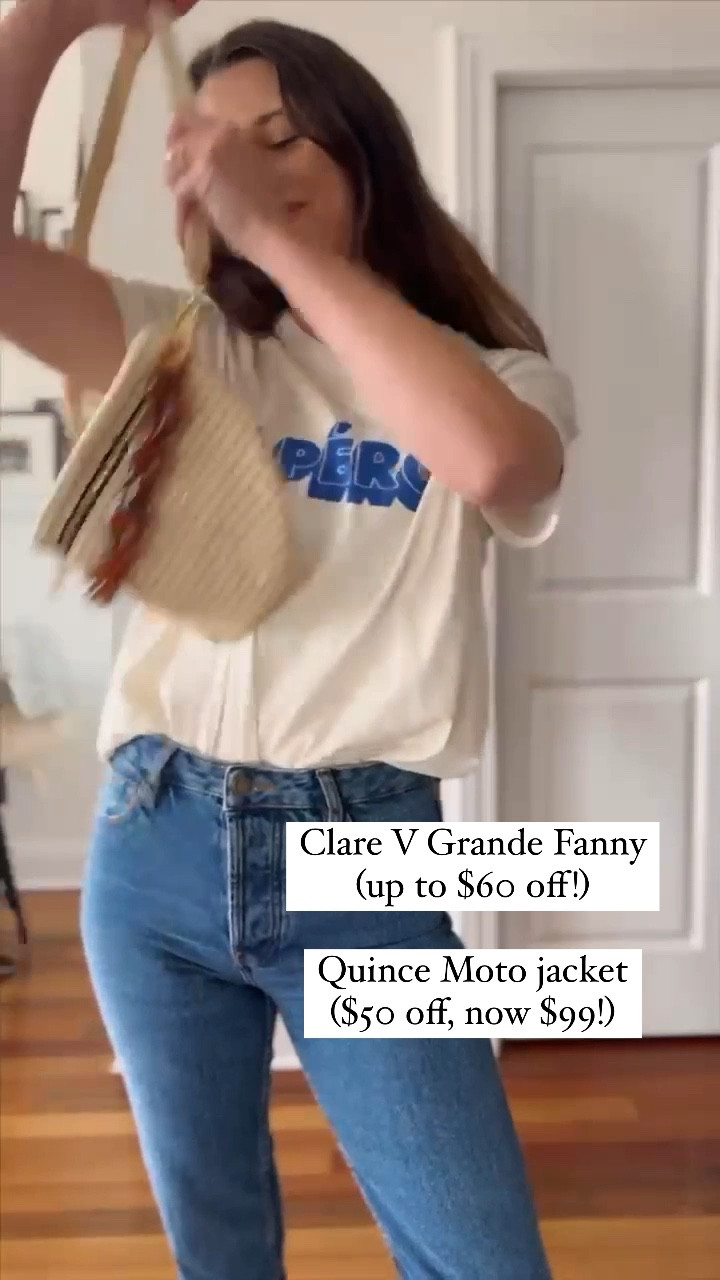 Grande Fanny now 20% off (save $65) and Quince moto jacket now $99! Shirt also on sale (also Clare V. Wearing M.) 

#LTKsalealert