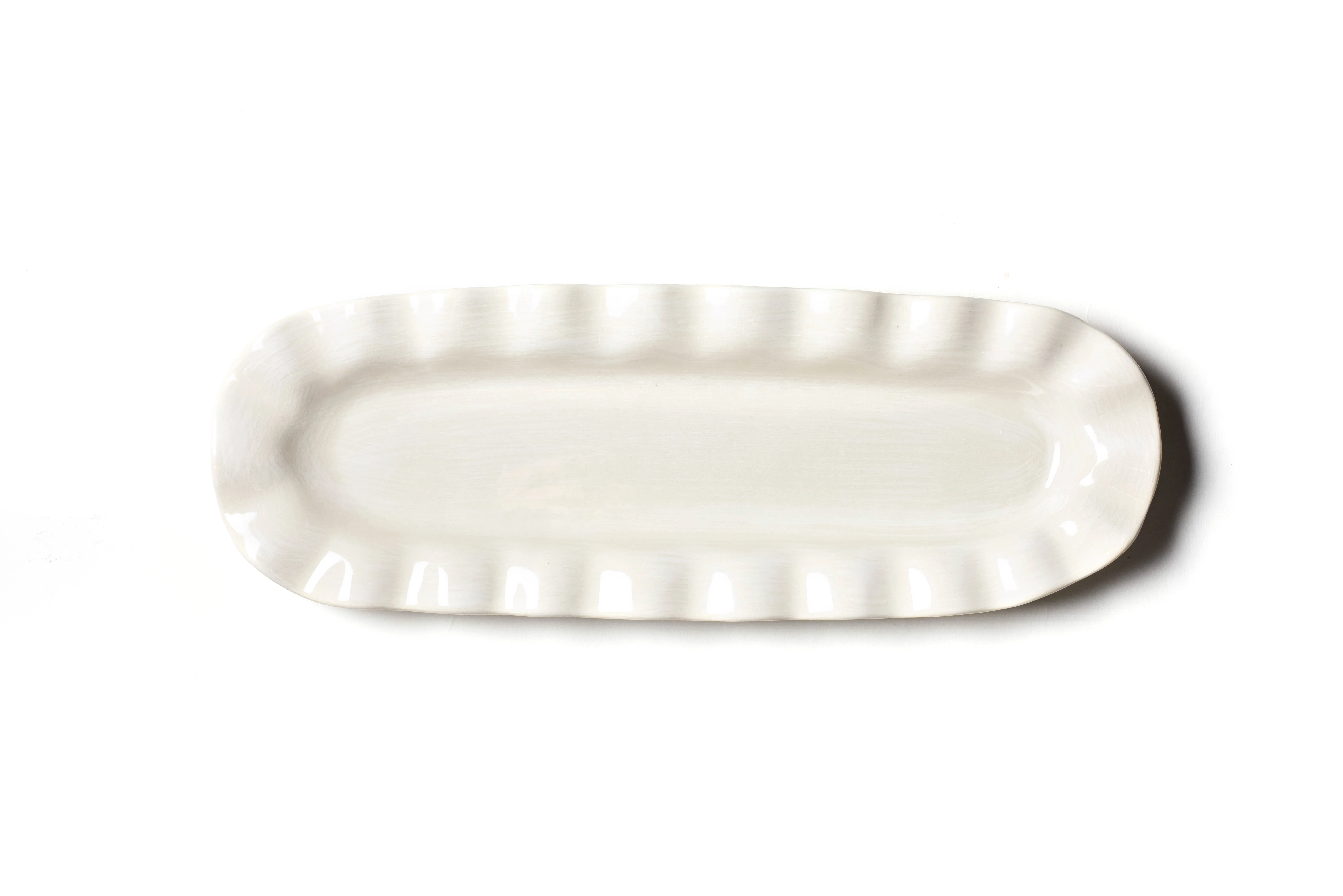 Coton Colors Signature White Ruffle Skinny Tray | Wayfair | Wayfair North America