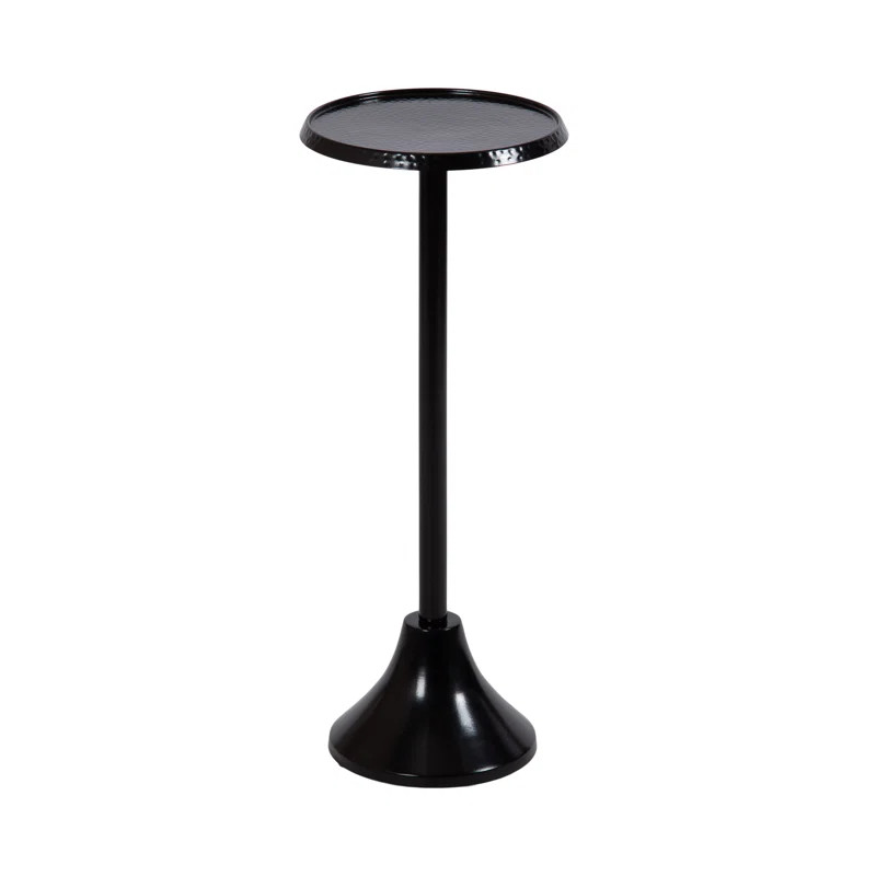 Round Hammered Metal Drink Table for Outdoor Patio Table | Wayfair North America