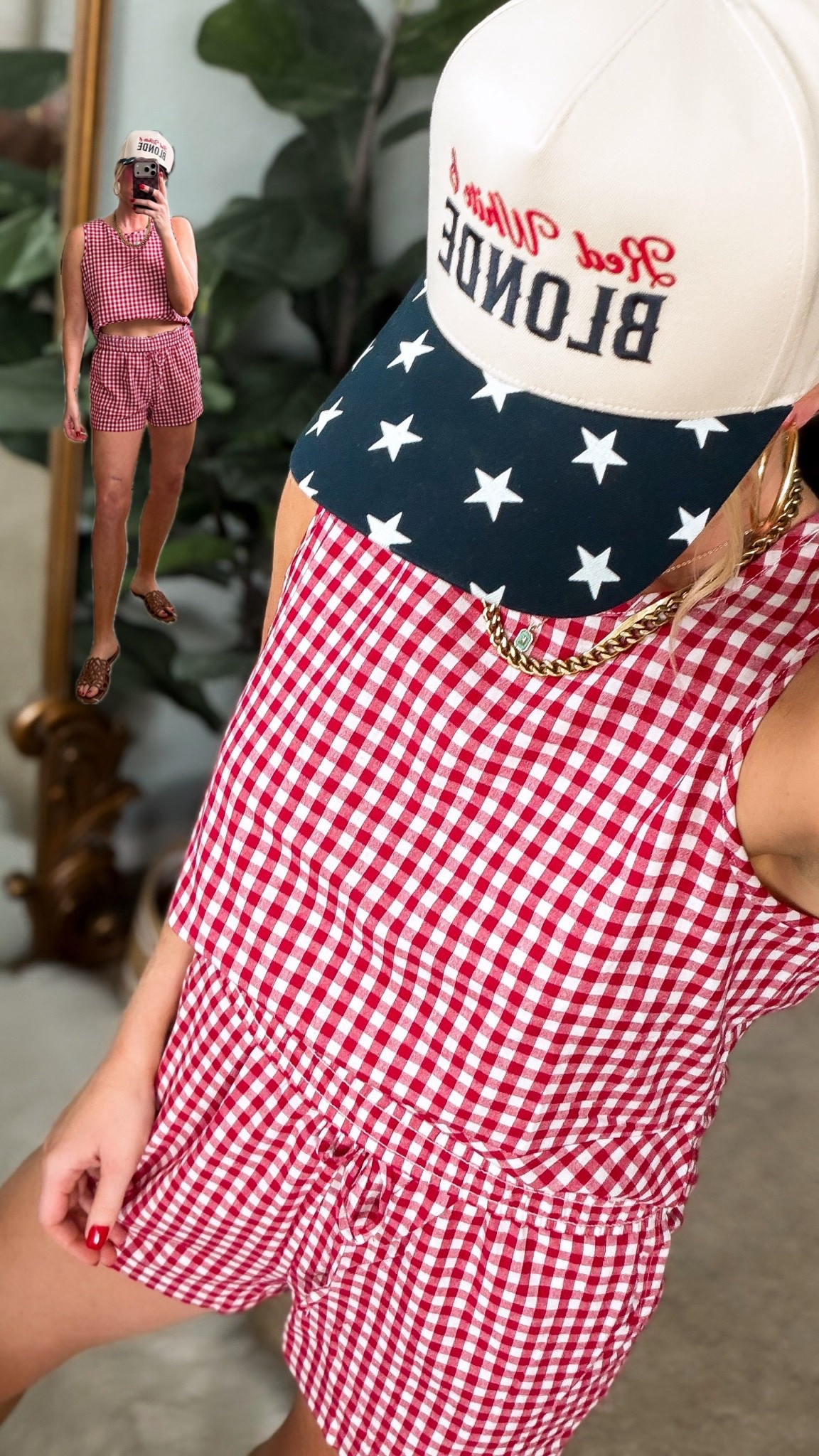 Memorial Day OOTD 
Great for Fourth of July or any summer festivities! Comes in other colors and fits tts 
Hat also comes in brunette option

#LTKootd #LTKOver40 #LTKSaleAlert