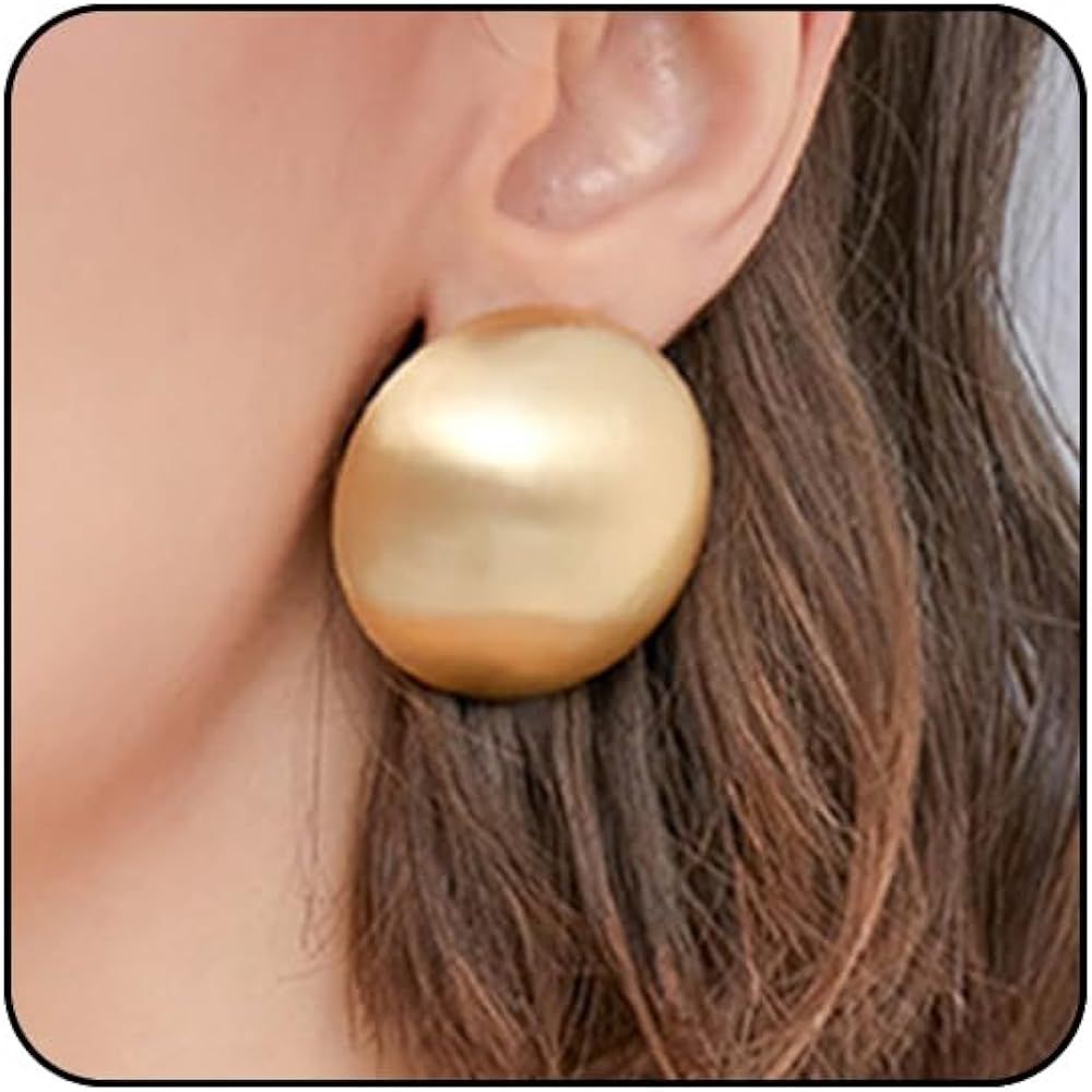 Chunky Gold Earrings for Women Trendy Large Earrings Silver Chunky Earrings Rose Gold Thick Hoop ... | Amazon (US)