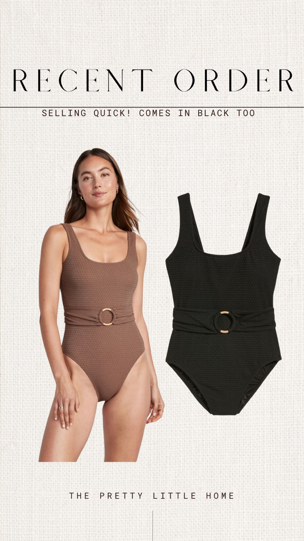 Belted Crochet One-Piece Swimsuit